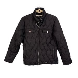Metropolis Aerial Down Quilted Puffer Jacket Black Medium